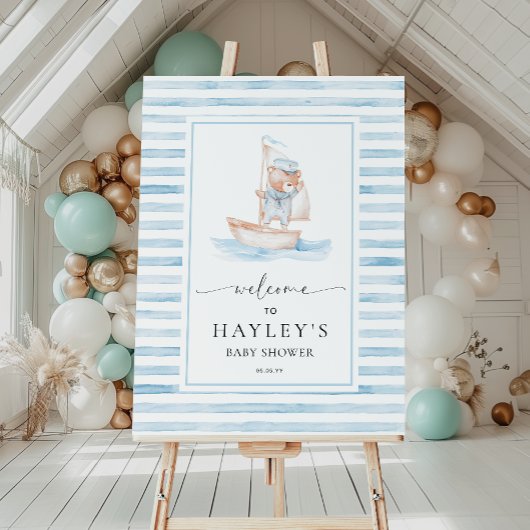 Sailor Beer Blue Stripe Welkom Poster