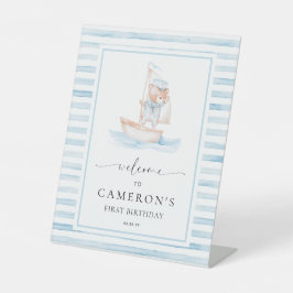 Sailor Beer Blue Stripe Welkom Reclamebord Met Voetstuk