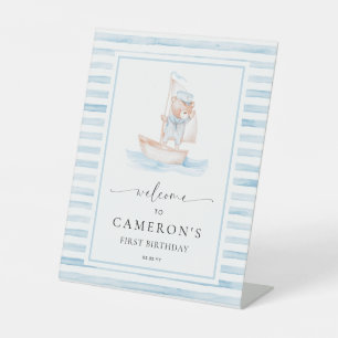 Sailor Beer Blue Stripe Welkom Reclamebord Met Voetstuk