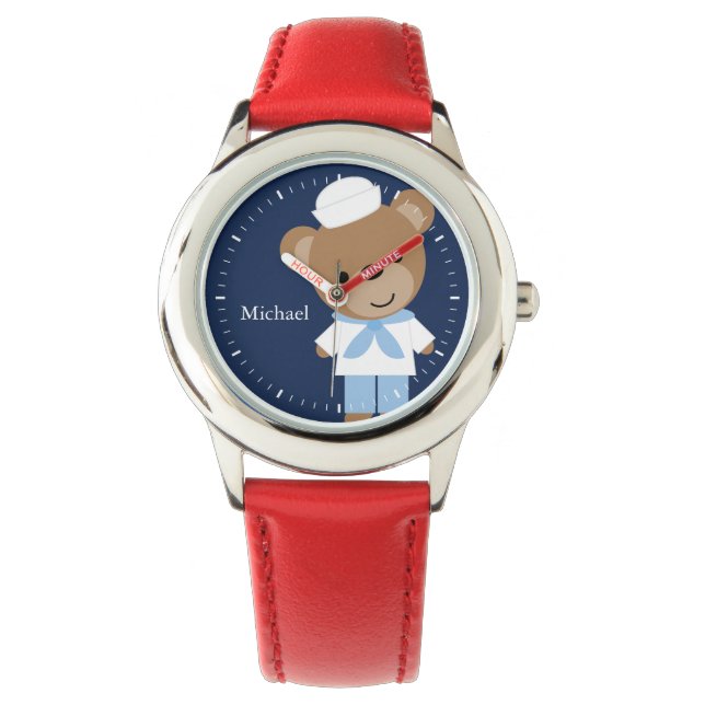 Sailor Beer gepersonaliseerd Kind Horloge (Voorkant)