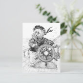Sailor Beer Sam Steering Ship in Zee Briefkaart (Staand voorkant)