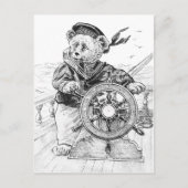 Sailor Beer Sam Steering Ship in Zee Briefkaart (Voorkant)