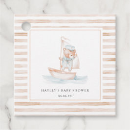 Sailor Beer Tan Stripe Baby shower Bedankjes Labels