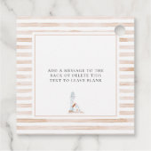 Sailor Beer Tan Stripe Baby shower Bedankjes Labels (Achterkant)