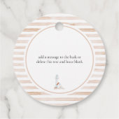 Sailor Beer Tan Stripe Baby shower Bedankjes Labels (Achterkant)