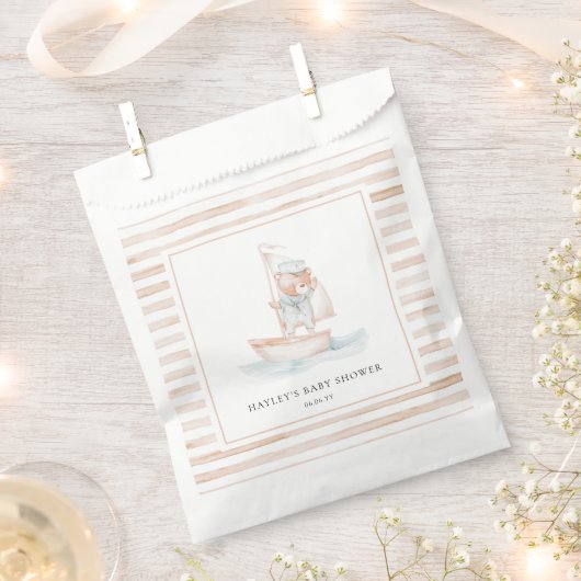 Sailor Beer Tan Stripe Baby shower Bedankzakje (Geknipt)