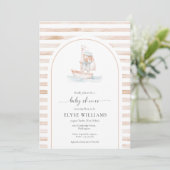 Sailor Beer Tan Stripe Baby shower Kaart (Staand voorkant)