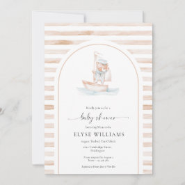 Sailor Beer Tan Stripe Baby shower Kaart