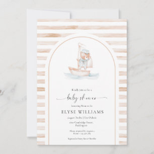 Sailor Beer Tan Stripe Baby shower Kaart