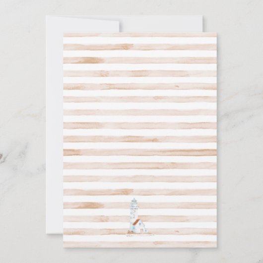 Sailor Beer Tan Stripe Baby shower Kaart (Achterkant)