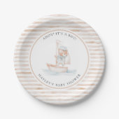 Sailor Beer Tan Stripe Baby shower Papieren Bordje (Voorkant)