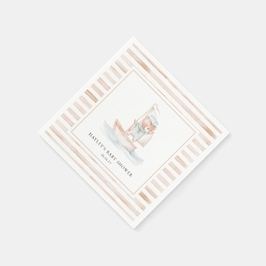 Sailor Beer Tan Stripe Baby shower Servet (Hoek)