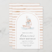 Sailor Beer Tan Stripe Eerste Verjaardag Arch Kaart (Voorkant / Achterkant)