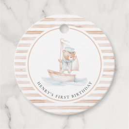 Sailor Beer Tan Stripe Verjaardag Bedankjes Labels