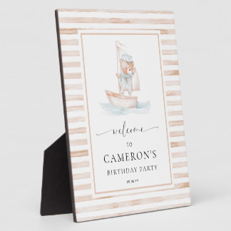 Sailor Beer Tan Stripe Welkom Fotoplaat