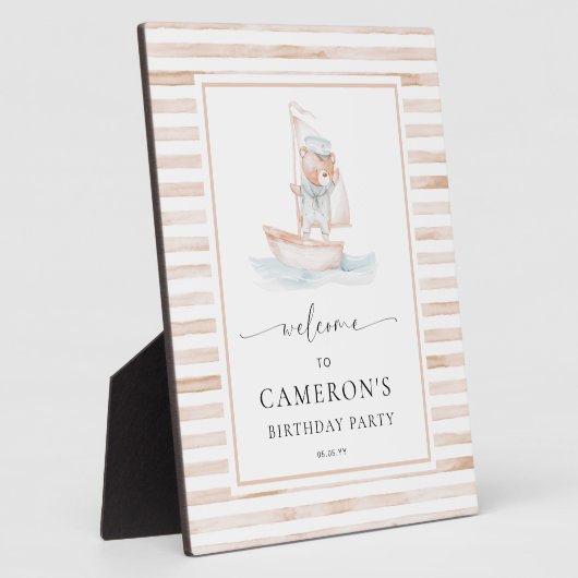 Sailor Beer Tan Stripe Welkom Fotoplaat (Zijkant)