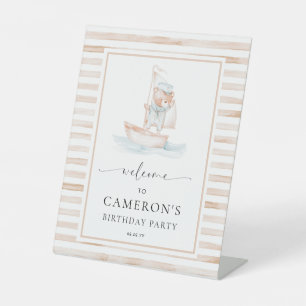 Sailor Beer Tan Stripe Welkom Reclamebord Met Voetstuk