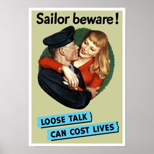 Sailor Beware - losse talk kan levens kosten Poster (Voorkant)