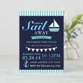 Sailor Birthday Invitation Kaart (Staand voorkant)