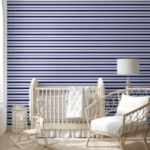 Sailor Blauw en Witte Strepen (middelgrote schaal) Behang
