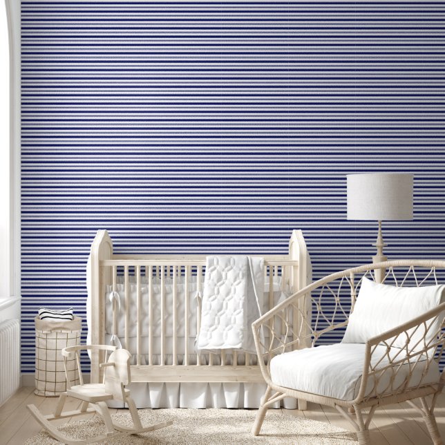 Sailor Blauw en Witte Strepen (middelgrote schaal) Behang (Kinderen)