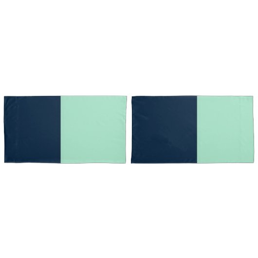 Sailor Blue en Mint Kussensloop (Voorkant-Set)