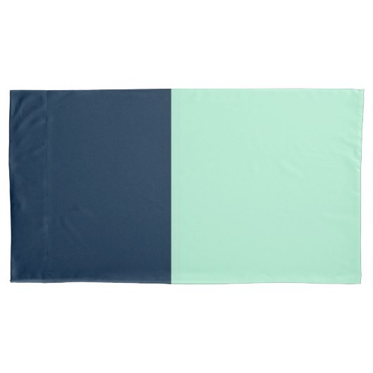 Sailor Blue en Mint Kussensloop (Voorkant-Links)
