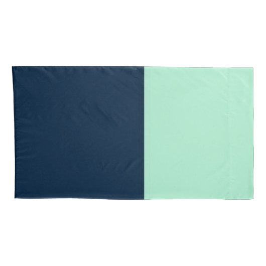 Sailor Blue en Mint Kussensloop (Achterkant-Rechts)