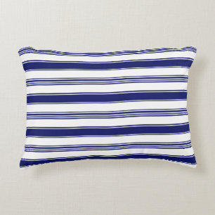 Sailor Blue Horizontale Stripes Accent Kussen