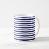 Sailor Blue Horizontale Stripes Koffiemok (Voorkant rechts)