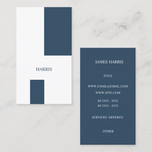 Sailor Blue Modern Geometric Visitekaartje (Voorkant / Achterkant)