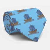 Sailor! Blue Sailing Ship Necktie Stropdas (Opgerold)
