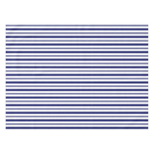 Sailor Blue Vertical Stripes Tafelkleed (Voorkant (Horizontaal))
