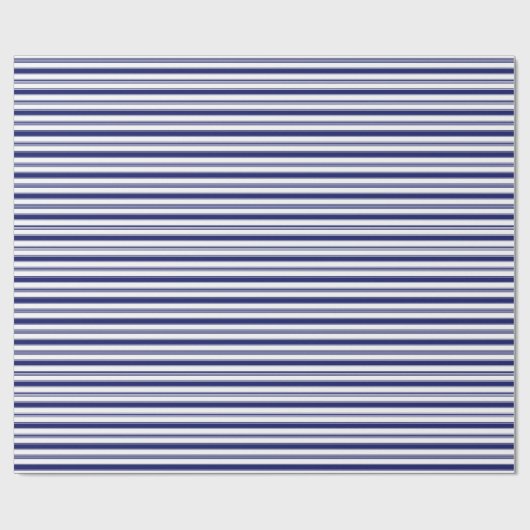 Sailor Blue & White Stripe (kleinschalig) Cadeaupapier (Vlak)