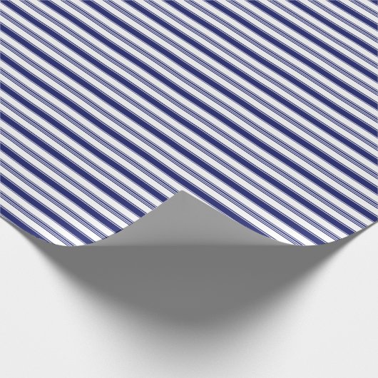Sailor Blue & White Stripe (kleinschalig) Cadeaupapier (Hoek)