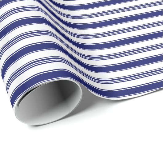 Sailor Blue & White Stripe (kleinschalig) Cadeaupapier (Rol Hoek)