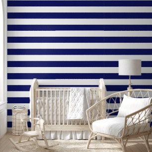 Sailor Blue & White Stripes (op grote schaal) Behang