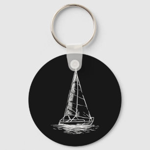Sailor Boating Anchor - Simple Line Drawing Sailbo Sleutelhanger