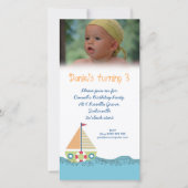 Sailor Boy Birthday Party Invitation Photocard (Voorkant)