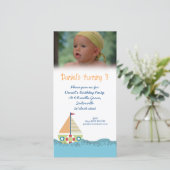 Sailor Boy Birthday Party Invitation Photocard (Staand voorkant)