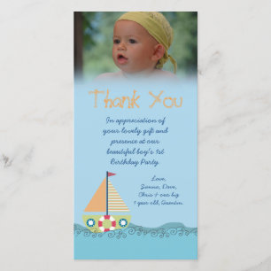 Sailor Boy Dank u voor de Gift Fotocard Bedankkaart