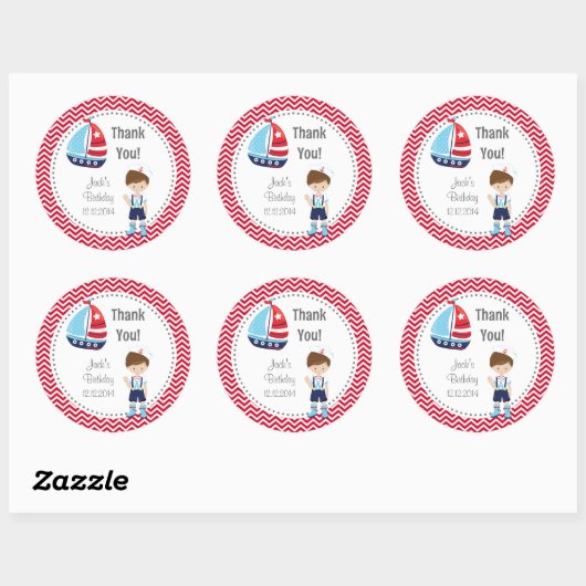 Sailor Boy Verjaardag Stickers (Vel)