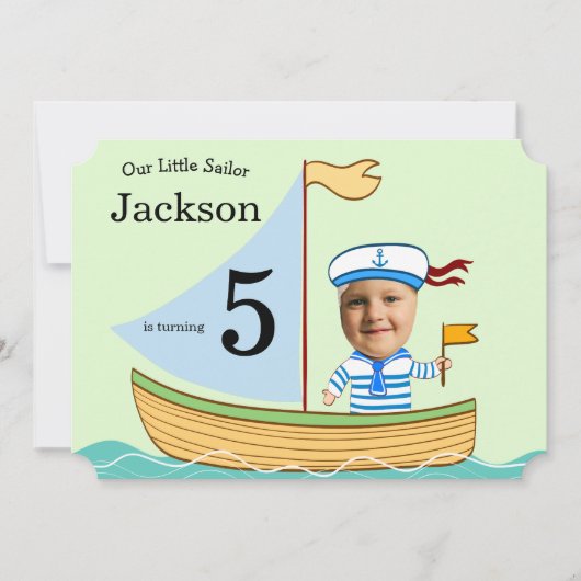 Sailor Boys 5th Birthday Kaart (Voorkant)