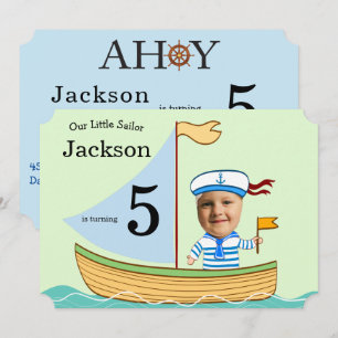 Sailor Boys 5th Birthday Kaart