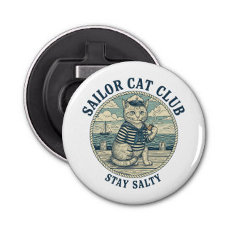 Sailor Cat Club Button Flesopener