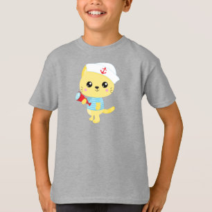 Sailor Cat, kapitein boot, Pet Sailor, Cute Cat T-shirt