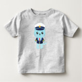 Sailor Cat, Sailor Pet, Boat Captain, Blue Cat Kinder Shirts (Voorkant)