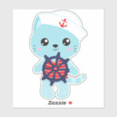 Sailor Cat, Sailor Pet, Boat Captain, Cute Cat Sticker (Vel)