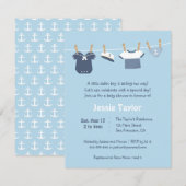 Sailor Clothes Nautical Baby Shower Invitaties Kaart (Voorkant / Achterkant)