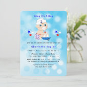 Sailor Cute Blue van Baby shower Kaart (Staand voorkant)